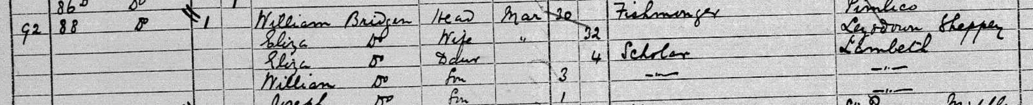 1881 census, 88 Larkhall Lane