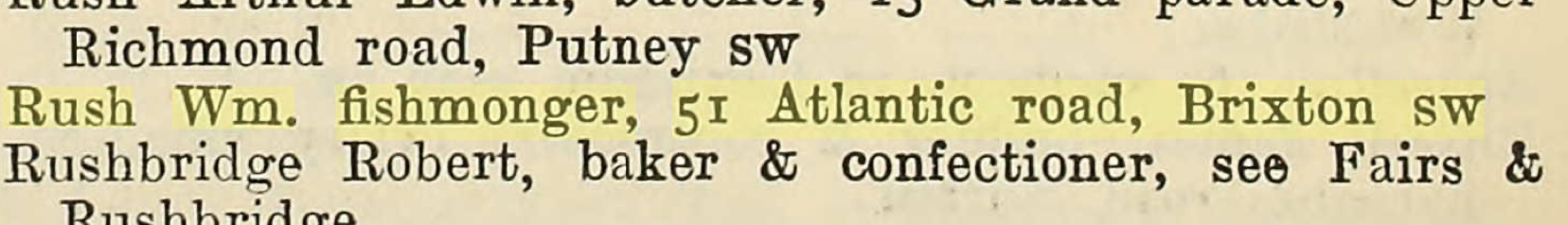 Directory, William Rush, 51 Atlantic Road