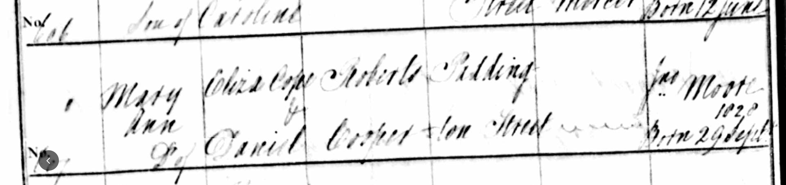 Mary Ann baptism, St Marylebone, 24 June 1830